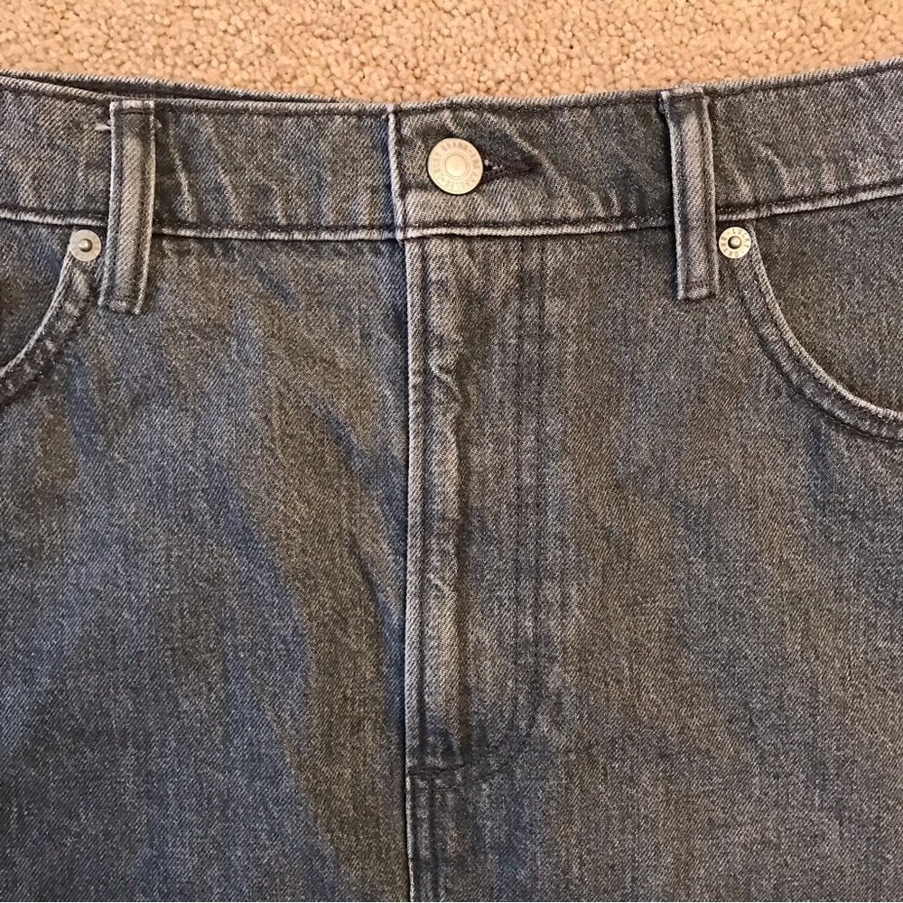 Lucky Brand High Rise Denim Mini Skirt Womens Size 10 30 Grey Raw Frayed Hem - Picture 2 of 11